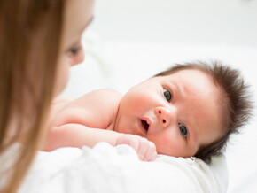 Mother holding baby