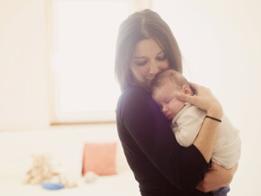 Mother holding baby