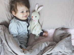 Baby on bed Baby on bed