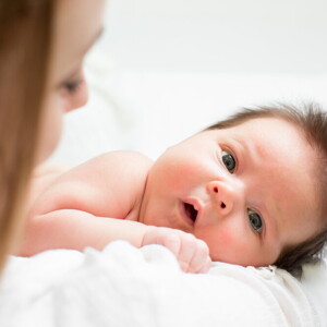 Mother holding baby