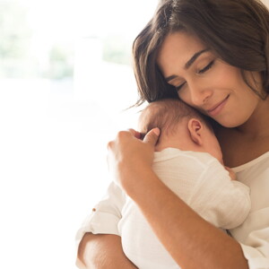 Mother holding baby