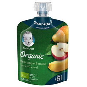 GERBER® - Organic كمثرى تفاح موز 90غ GERBER® - Organic كمثرى تفاح موز 90غ