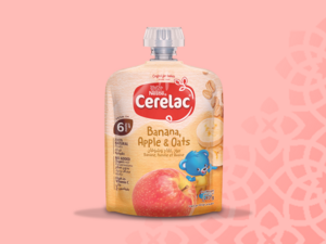 Nestlé® CERELAC® Puree – Banana, Apple & Oats 90g 