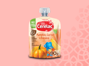 Nestle Cerelac Baby Food Pumpkin, Carrot & Banana Puree Pouch 90G (6m+)