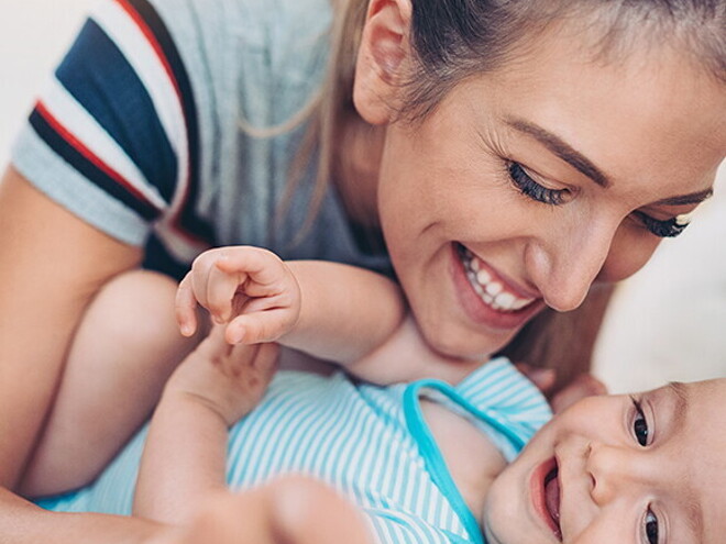 mom and baby