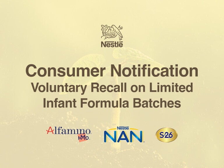 Consumer Notification - Voluntary Recall on Limited Infant Formula Batches